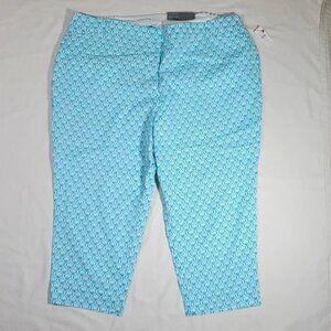 Talbots Perfect Crop Slim-Leg Light Blue Pants 22W NWT